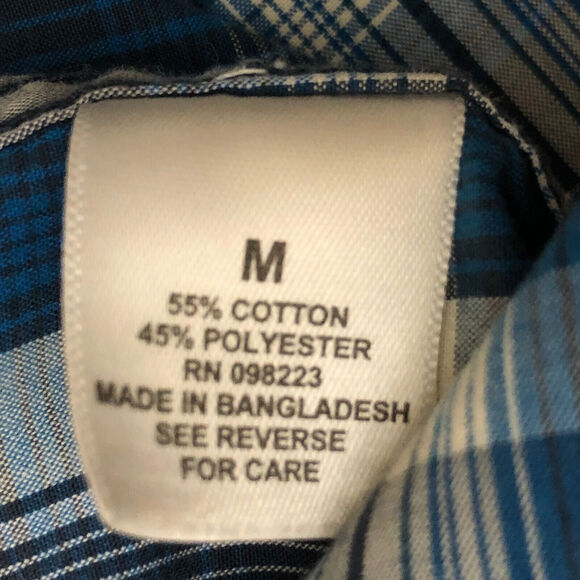 Magellan Mens M Shirt Adventure Gear Mag Release Loose Blue/WH Plaid Outdoors - Picture 6 of 8